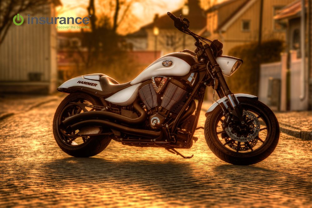 white cruise motorcycle on the road