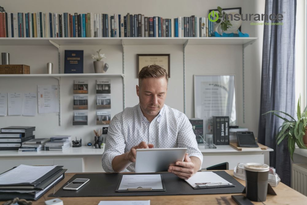 a man operating tablet